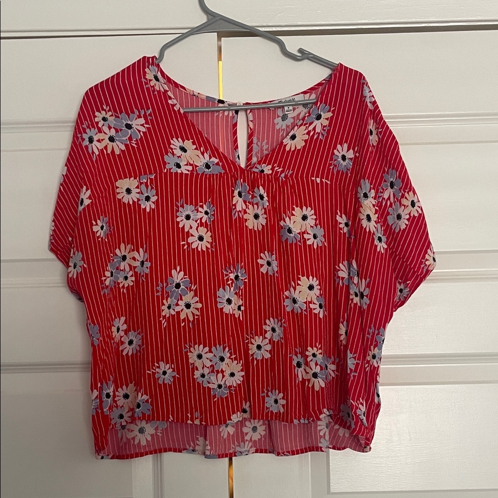 Madewell Floral Red Blouse - Picture 5 of 5